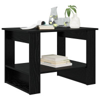 Produktbild för Kaffeebord Svart Ek 72 x 50 x 50 cm Konstruerat trä