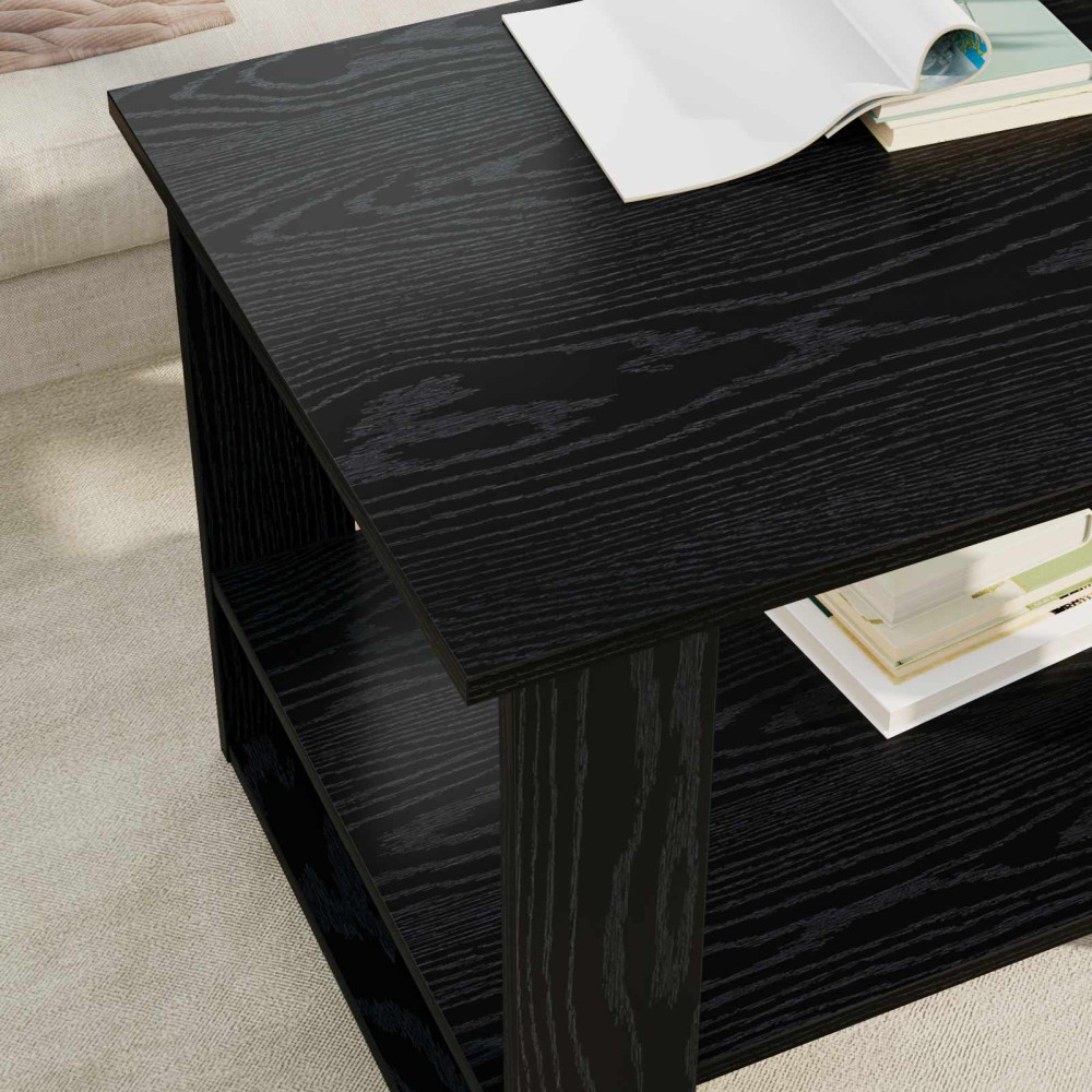 Produktbild för Kaffeebord Svart Ek 72 x 50 x 50 cm Konstruerat trä