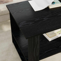 Produktbild för Kaffeebord Svart Ek 72 x 50 x 50 cm Konstruerat trä