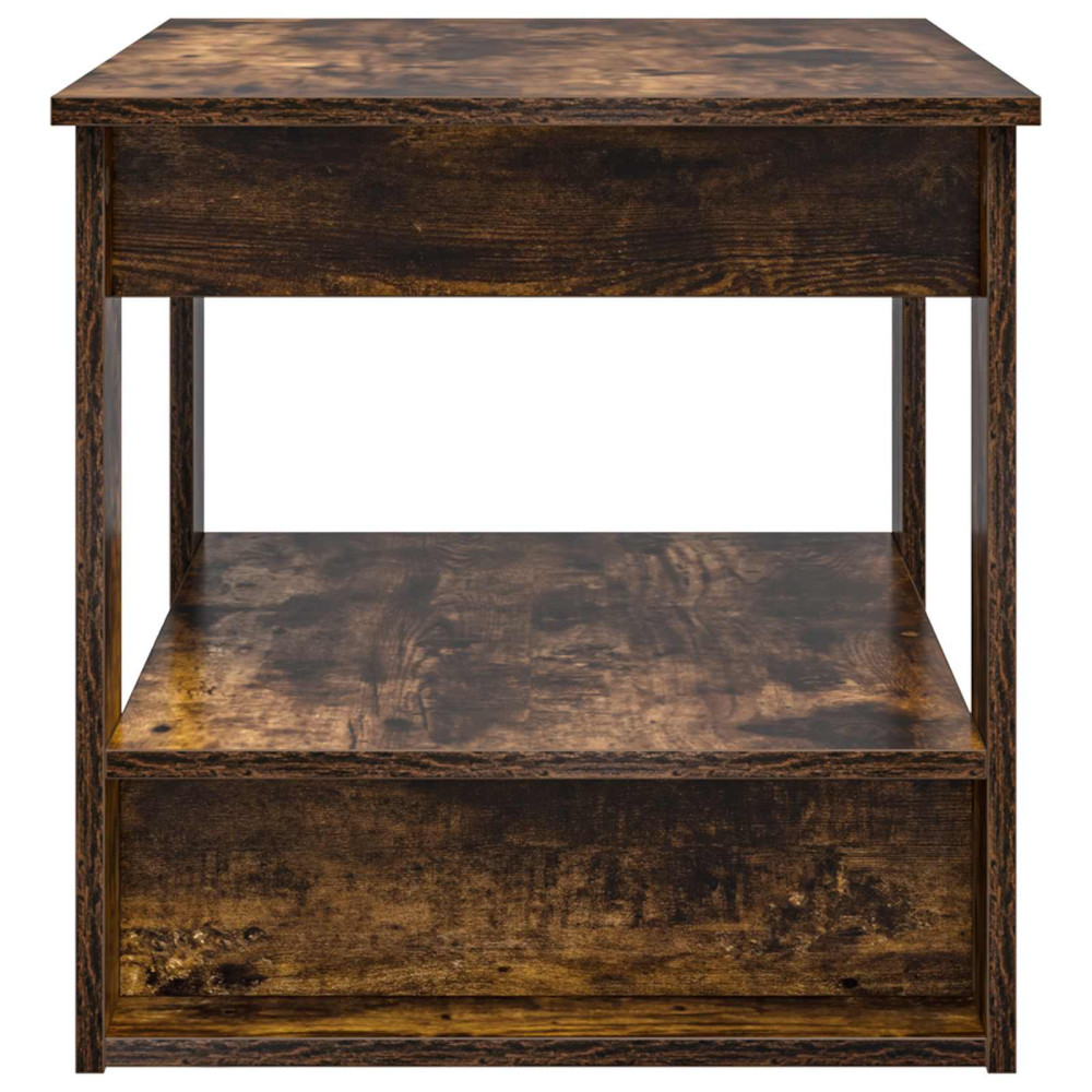 Produktbild för Kaffeebord Rökt ek 72 x 50 x 50 cm Konstruerat trä