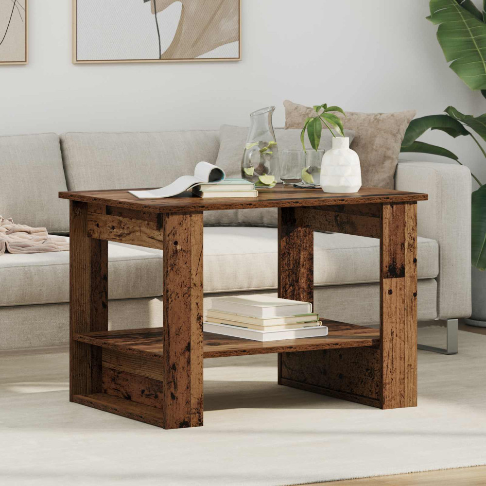 Produktbild för Kaffeebord Gammalt trä 72 x 50 x 50 cm Konstruerat trä