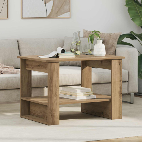 vidaXL Kaffeebord Artisan Ek 72 x 50 x 50 cm Konstruerat trä