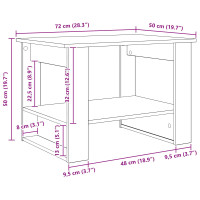 Produktbild för Kaffeebord Artisan Ek 72 x 50 x 50 cm Konstruerat trä