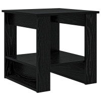 Produktbild för Kaffeebord Svart Ek 51 x 50 x 50 cm Konstruerat trä