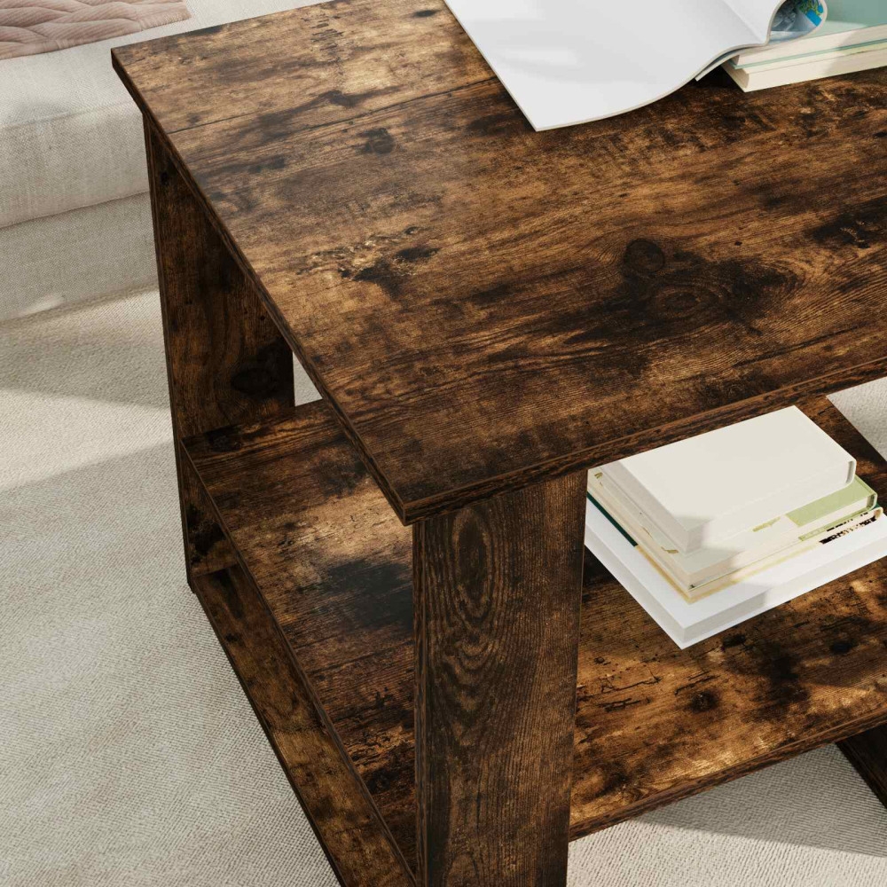 Produktbild för Kaffeebord Rökt ek 51 x 50 x 50 cm Konstruerat trä