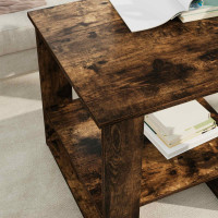 Produktbild för Kaffeebord Rökt ek 51 x 50 x 50 cm Konstruerat trä