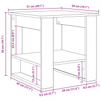 Produktbild för Kaffeebord Gammalt trä 51 x 50 x 50 cm Konstruerat trä