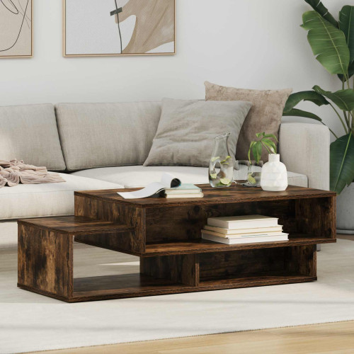 vidaXL Kaffeebord Rökt ek 105 x 50 x 32,5 cm Konstruerat trä