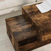 Produktbild för Kaffeebord Rökt ek 105 x 50 x 32,5 cm Konstruerat trä