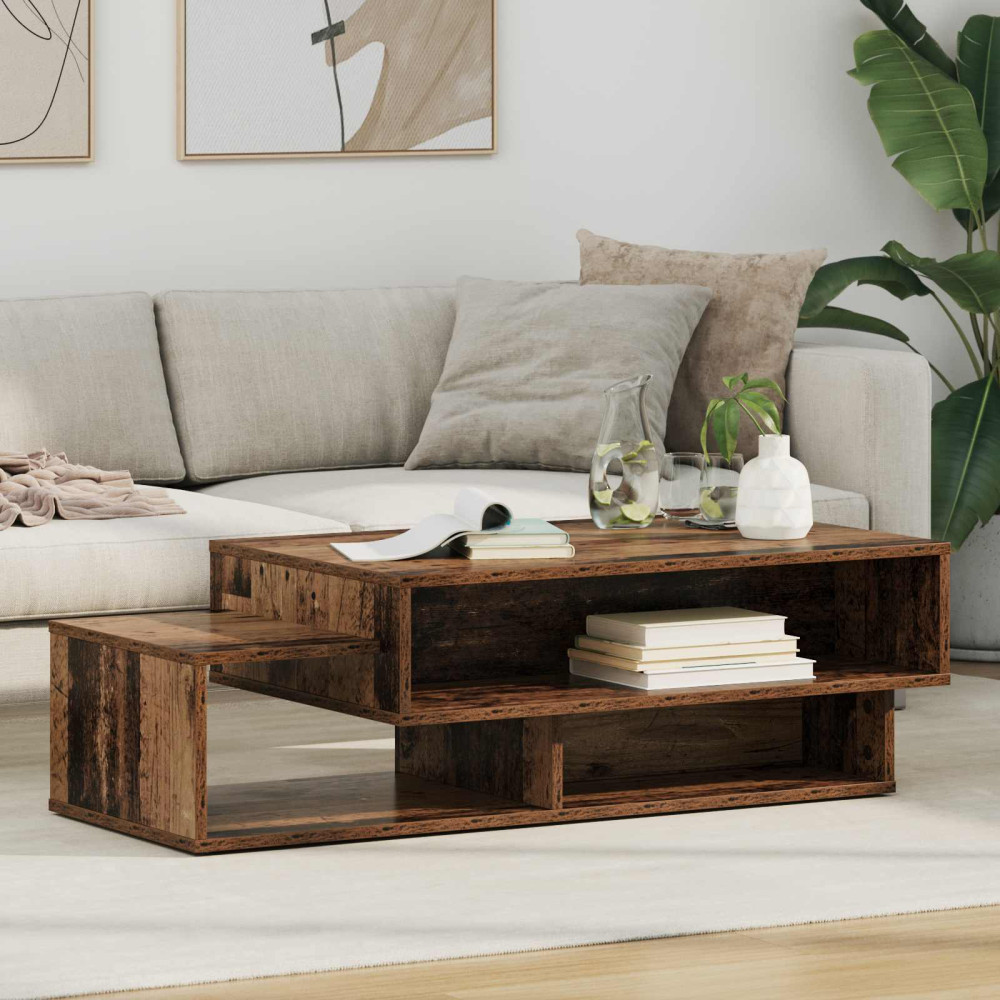 Produktbild för Kaffeebord Gammalt trä 105 x 50 x 32,5 cm Konstruerat trä