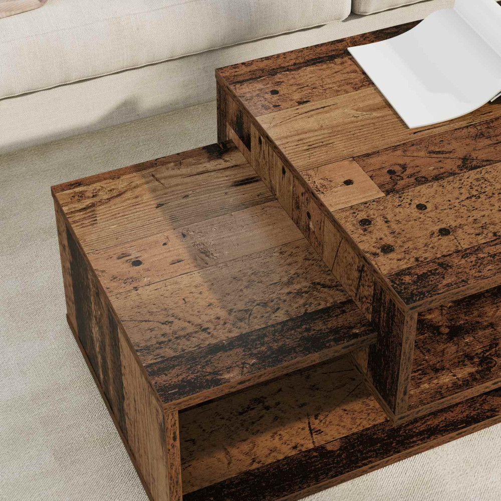 Produktbild för Kaffeebord Gammalt trä 105 x 50 x 32,5 cm Konstruerat trä