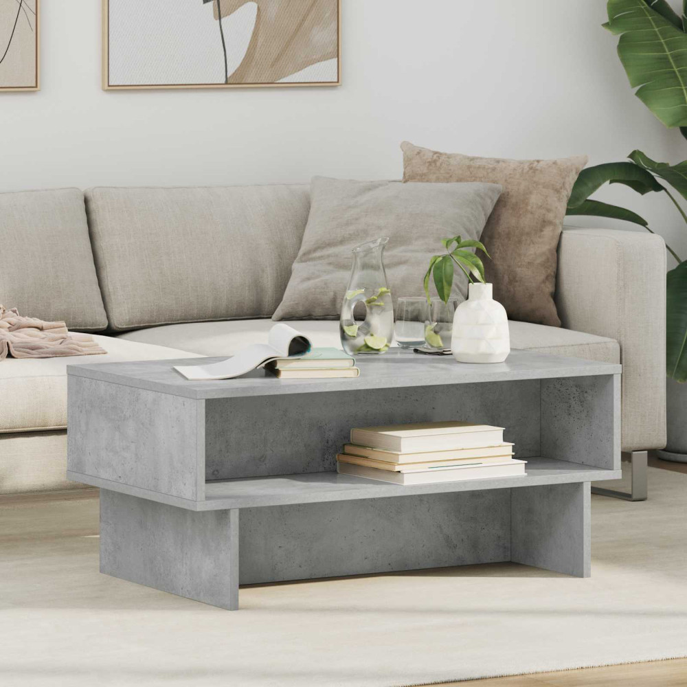 Produktbild för Kaffeebord Betonggrå 80 x 46 x 35 cm Konstruerat trä