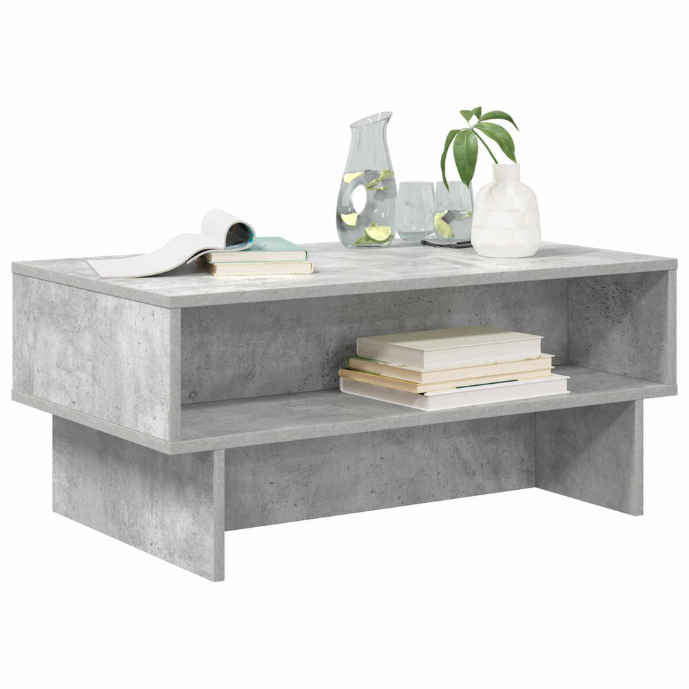 Produktbild för Kaffeebord Betonggrå 80 x 46 x 35 cm Konstruerat trä