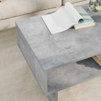 Produktbild för Kaffeebord Betonggrå 80 x 46 x 35 cm Konstruerat trä