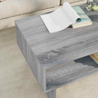 Produktbild för Kaffeebord Grå Sonoma 80 x 46 x 35 cm Konstruerat trä
