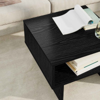 Produktbild för Kaffeebord Svart Ek 48 x 46 x 35 cm Konstruerat trä