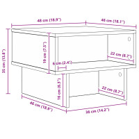 Produktbild för Kaffeebord Grå Sonoma 48 x 46 x 35 cm Konstruerat trä