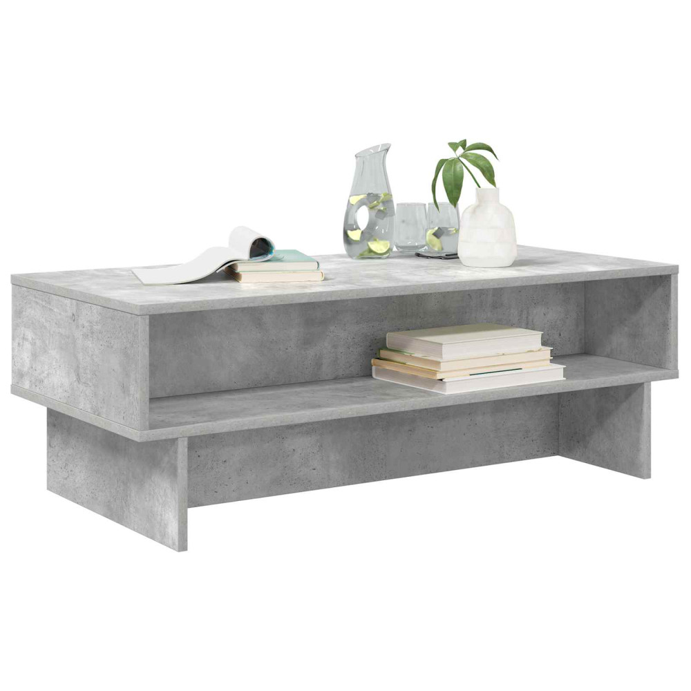 Produktbild för Kaffeebord Betonggrå 100 x 46 x 35 cm Konstruerat trä