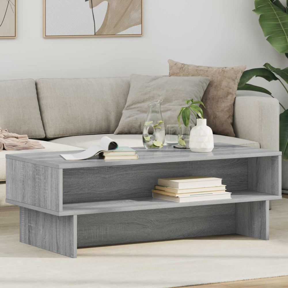 Produktbild för Kaffeebord Grå Sonoma 100 x 46 x 35 cm Konstruerat trä