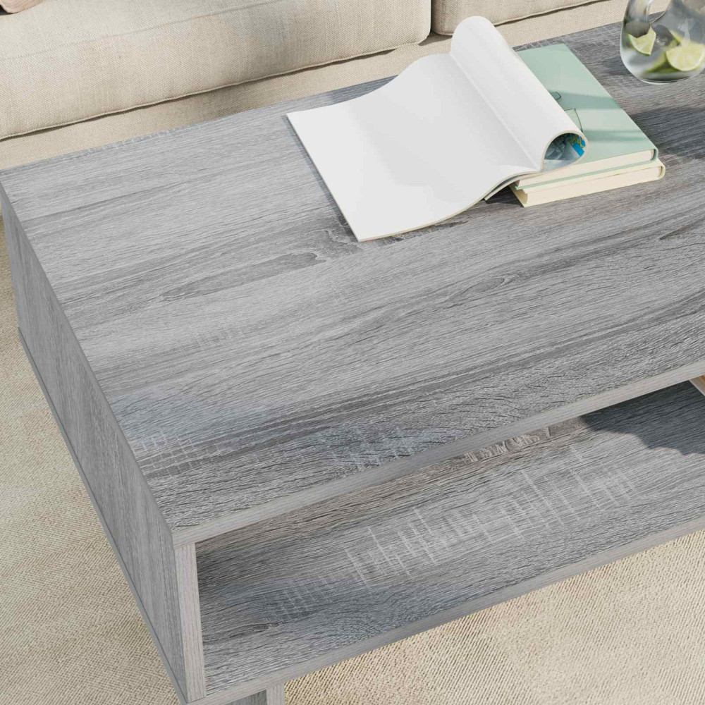 Produktbild för Kaffeebord Grå Sonoma 100 x 46 x 35 cm Konstruerat trä