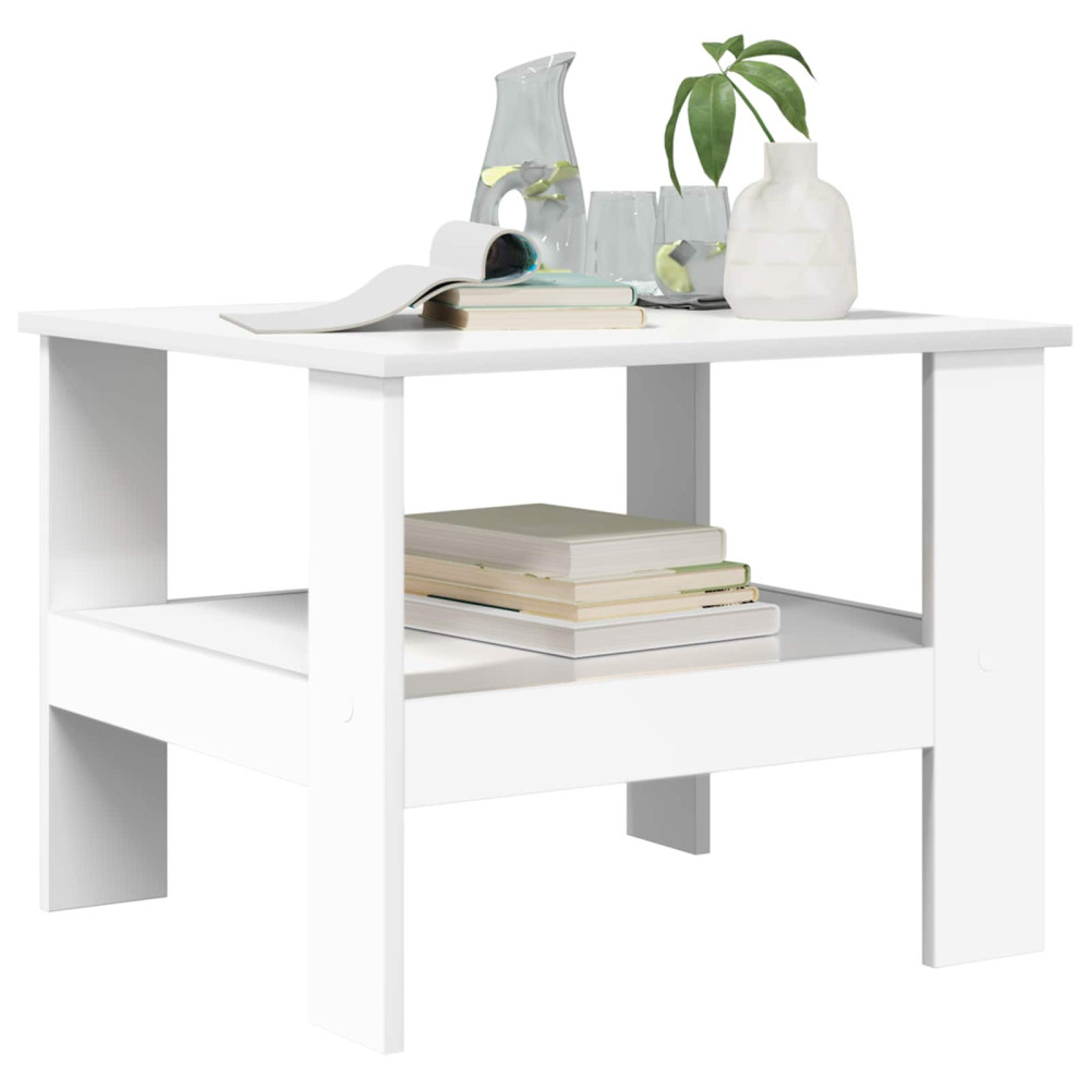 Produktbild för Kaffeebord Vit 57 x 55 x 45 cm Konstruerat trä