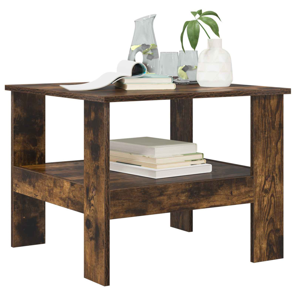 Produktbild för Kaffeebord Rökt ek 57 x 55 x 45 cm Konstruerat trä
