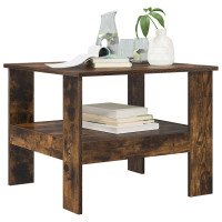 Produktbild för Kaffeebord Rökt ek 57 x 55 x 45 cm Konstruerat trä