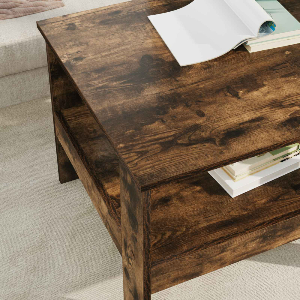 Produktbild för Kaffeebord Rökt ek 57 x 55 x 45 cm Konstruerat trä