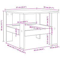 Produktbild för Kaffeebord Rökt ek 57 x 55 x 45 cm Konstruerat trä
