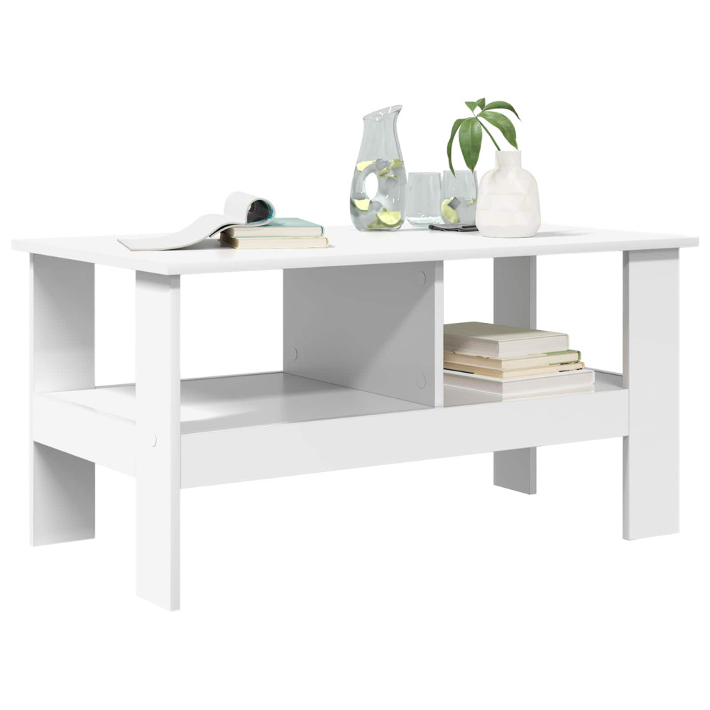 Produktbild för Kaffeebord Vit 90 x 50 x 45 cm Konstruerat trä