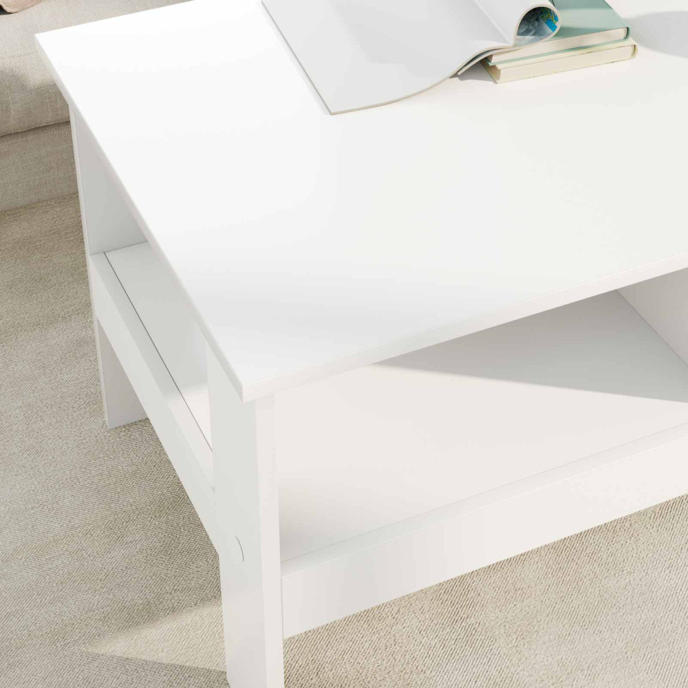 Produktbild för Kaffeebord Vit 90 x 50 x 45 cm Konstruerat trä