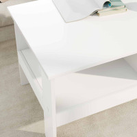 Produktbild för Kaffeebord Vit 90 x 50 x 45 cm Konstruerat trä