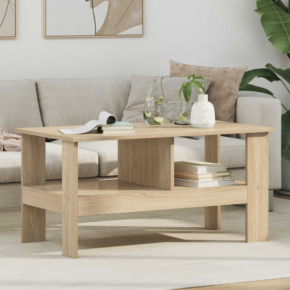 Produktbild för Kaffeebord Sonoma-ek 90 x 50 x 45 cm Konstruerat trä