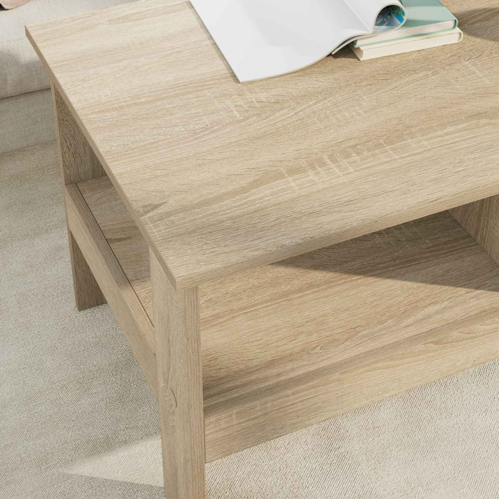 Produktbild för Kaffeebord Sonoma-ek 90 x 50 x 45 cm Konstruerat trä