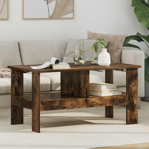 vidaXL Kaffeebord Rökt ek 90 x 50 x 45 cm Konstruerat trä