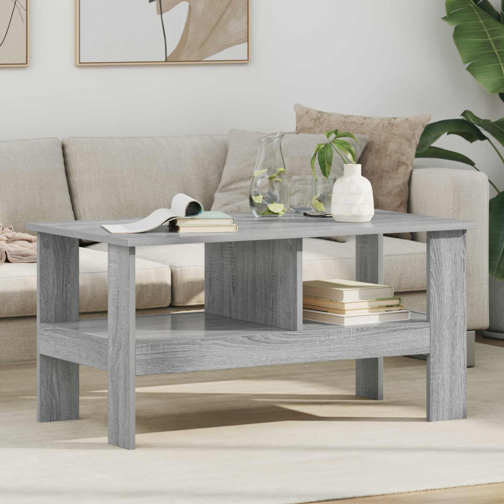 Produktbild för Kaffeebord Grå Sonoma 90 x 50 x 45 cm Konstruerat trä