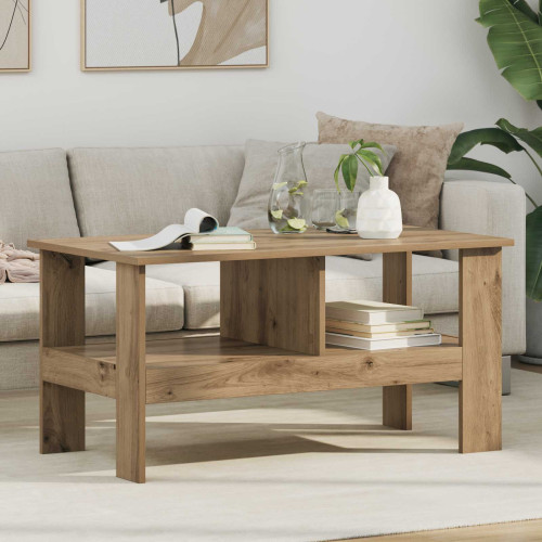 vidaXL Kaffeebord Artisan Ek 90 x 50 x 45 cm Konstruerat trä