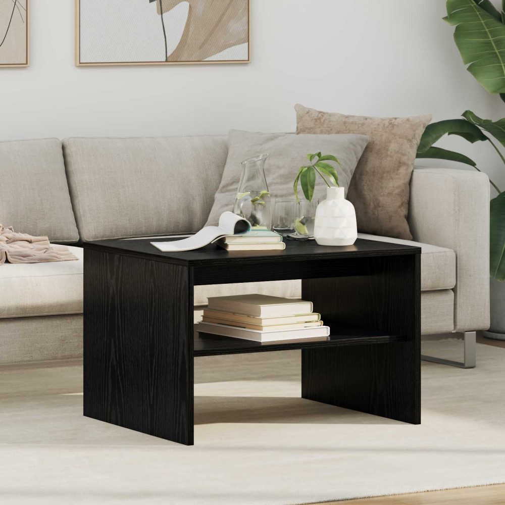 Produktbild för Kaffeebord Svart Ek 60 x 50 x 40 cm Konstruerat trä