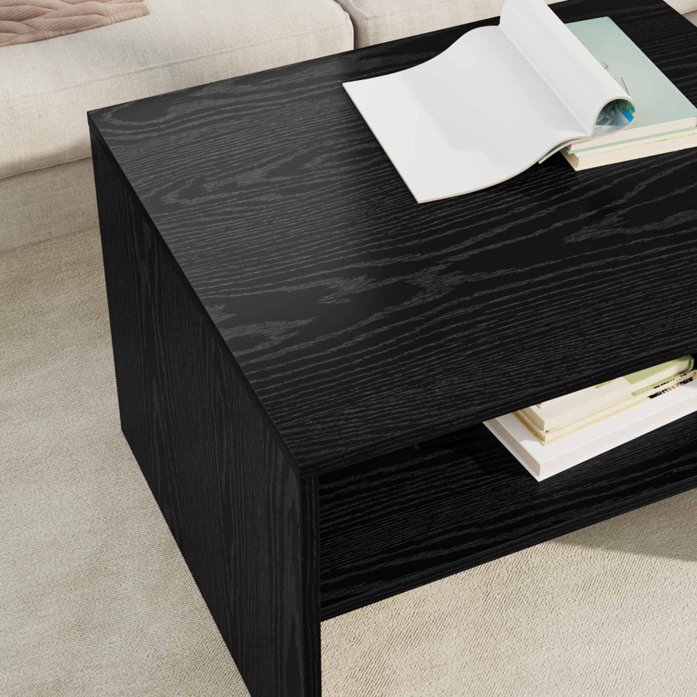 Produktbild för Kaffeebord Svart Ek 60 x 50 x 40 cm Konstruerat trä