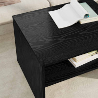 Produktbild för Kaffeebord Svart Ek 60 x 50 x 40 cm Konstruerat trä