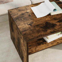 Produktbild för Kaffeebord Rökt ek 60 x 50 x 40 cm Konstruerat trä