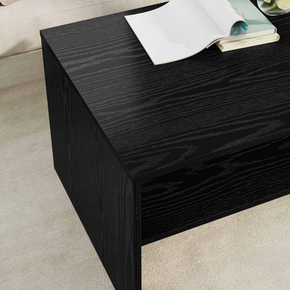 Produktbild för Kaffeebord Svart Ek 80 x 50 x 40 cm Konstruerat trä