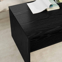 Produktbild för Kaffeebord Svart Ek 80 x 50 x 40 cm Konstruerat trä