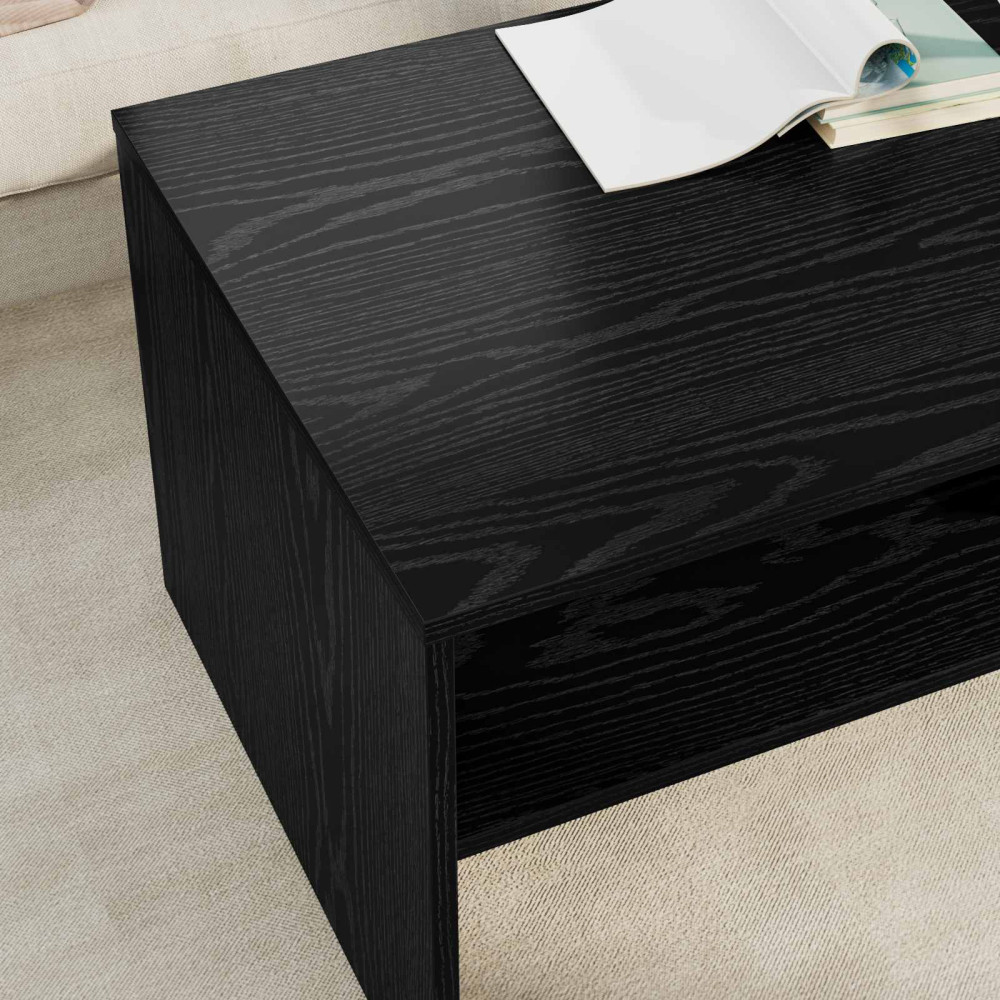 Produktbild för Kaffeebord Svart Ek 100 x 50 x 40 cm Konstruerat trä