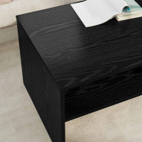 Produktbild för Kaffeebord Svart Ek 100 x 50 x 40 cm Konstruerat trä