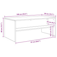 Produktbild för Kaffeebord Rökt ek 100 x 50 x 40 cm Konstruerat trä