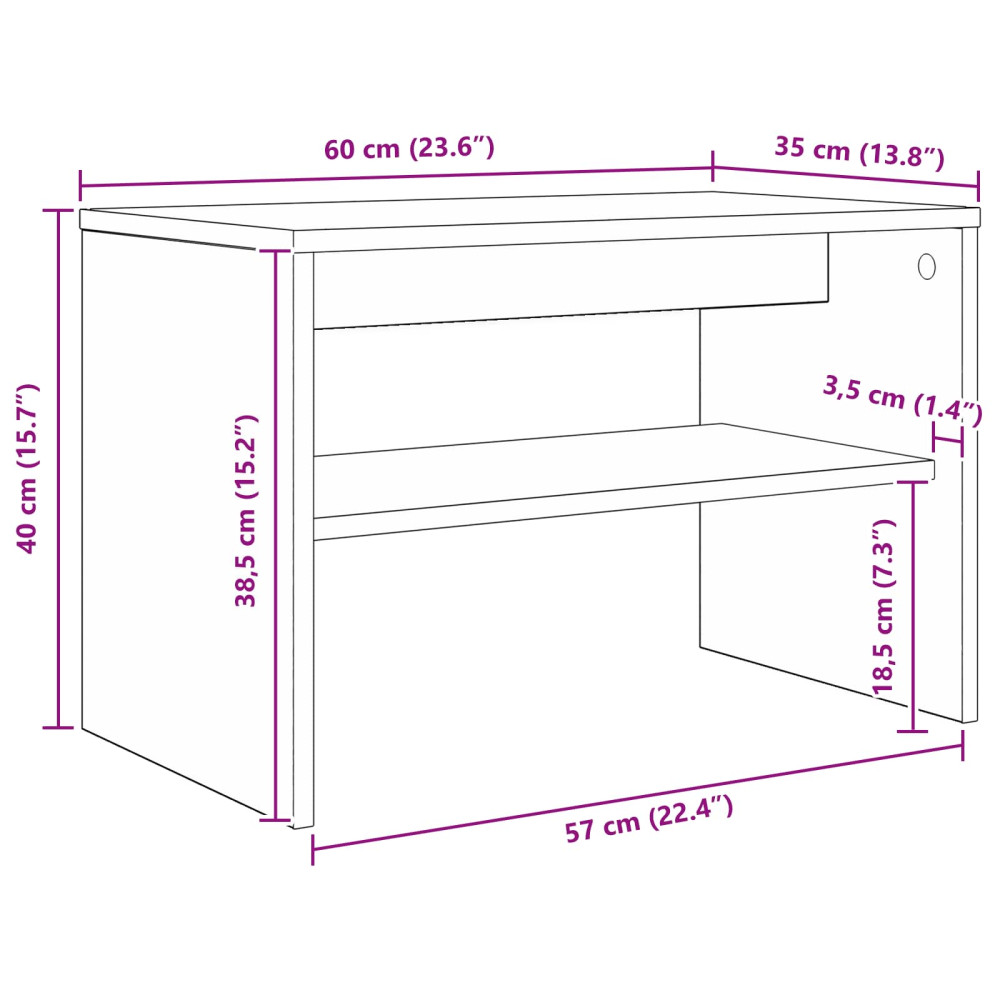 Produktbild för TV-skåp Betonggrå 60 x 35 x 40 cm Konstruerat trä