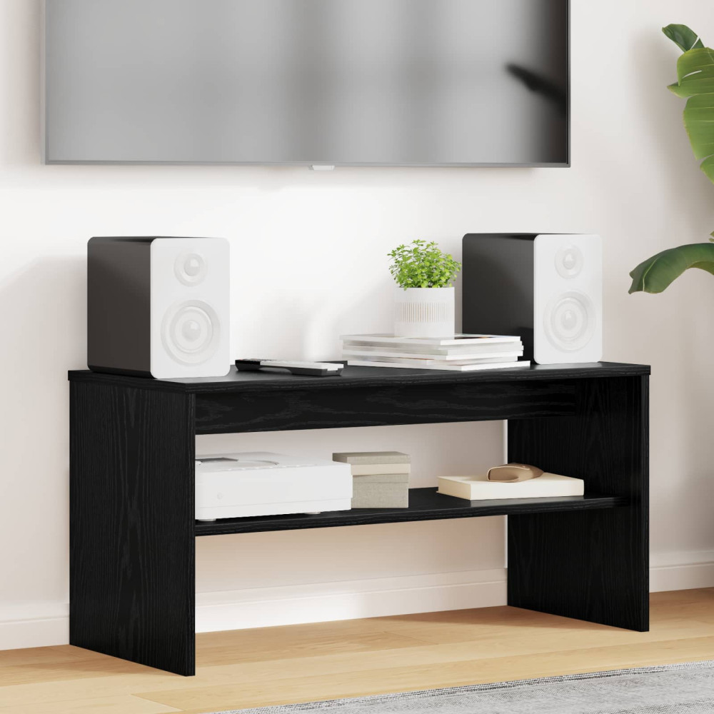 Produktbild för TV-skåp Svart Ek 80 x 35 x 40 cm Konstruerat trä