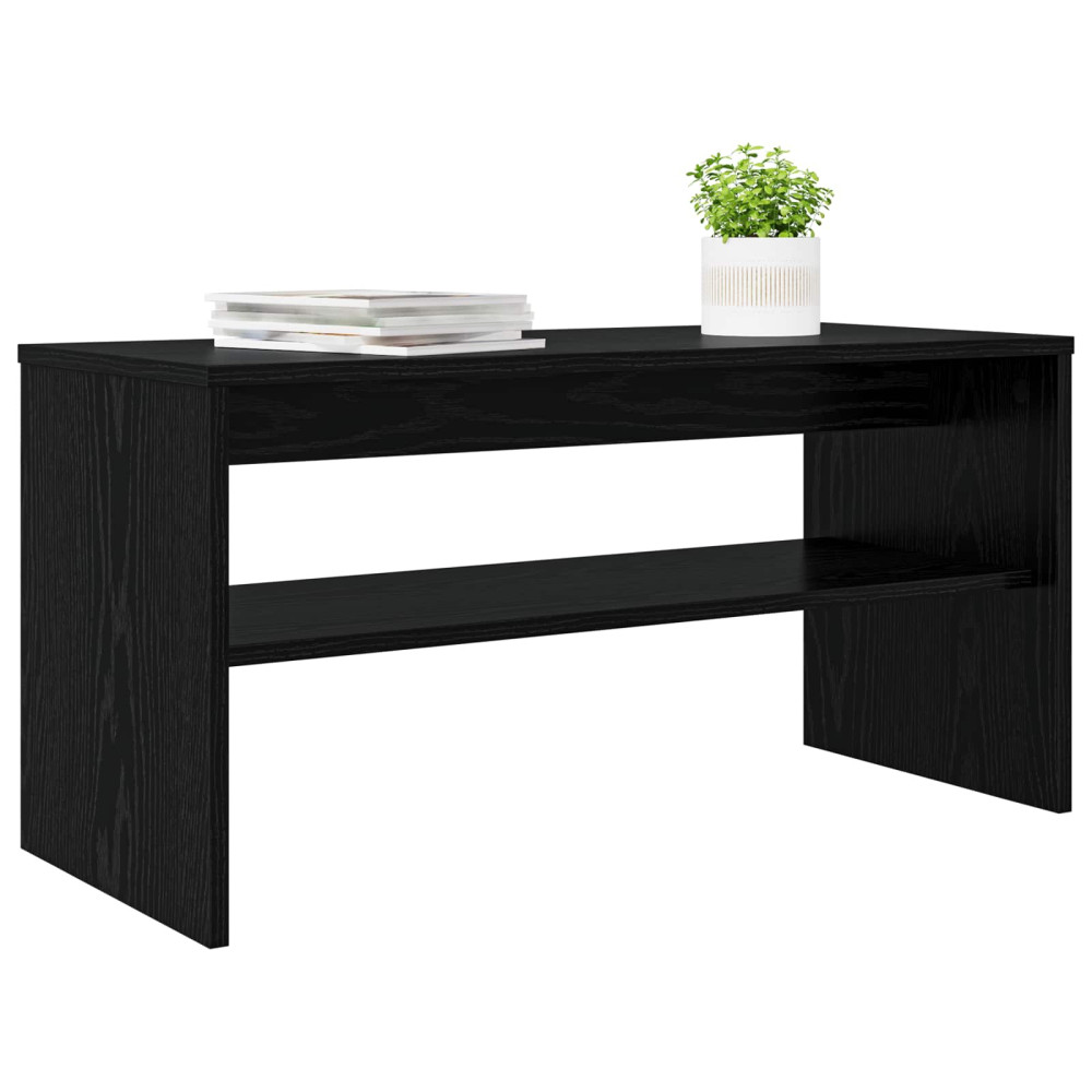 Produktbild för TV-skåp Svart Ek 80 x 35 x 40 cm Konstruerat trä