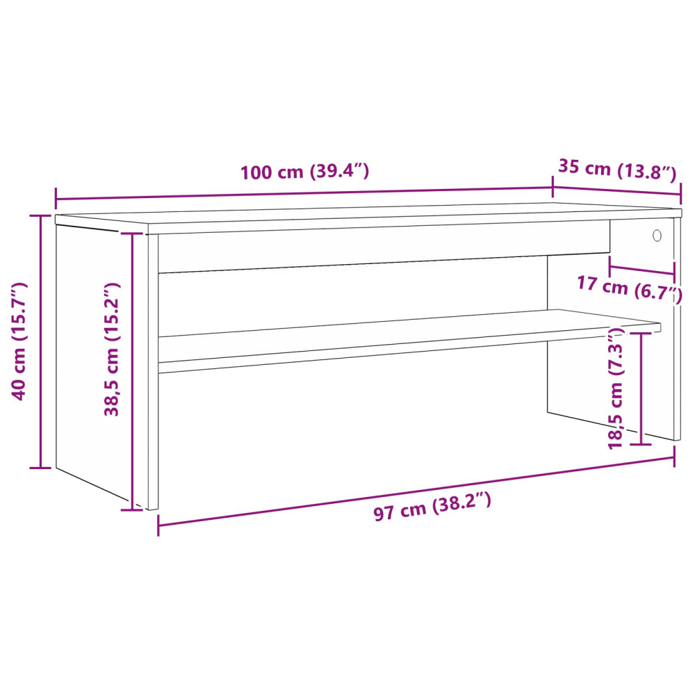 Produktbild för TV-skåp Vit 100 x 35 x 40 cm Konstruerat trä